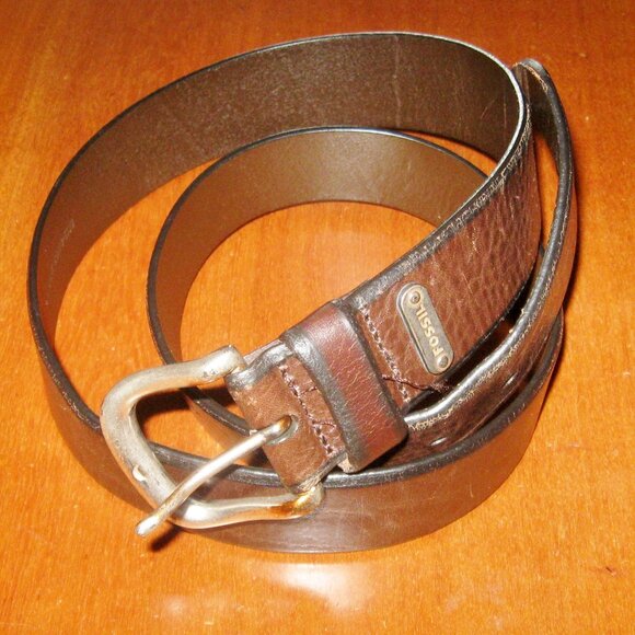 Fossil Men's Brown Belt Genuine Leather Belt Size 36 Authentic Fossil - Picture 1 of 8